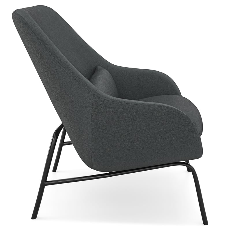 Elmont 30 inch Wide Mid Century Modern Accent Chair in Steel Gray Linen fabric