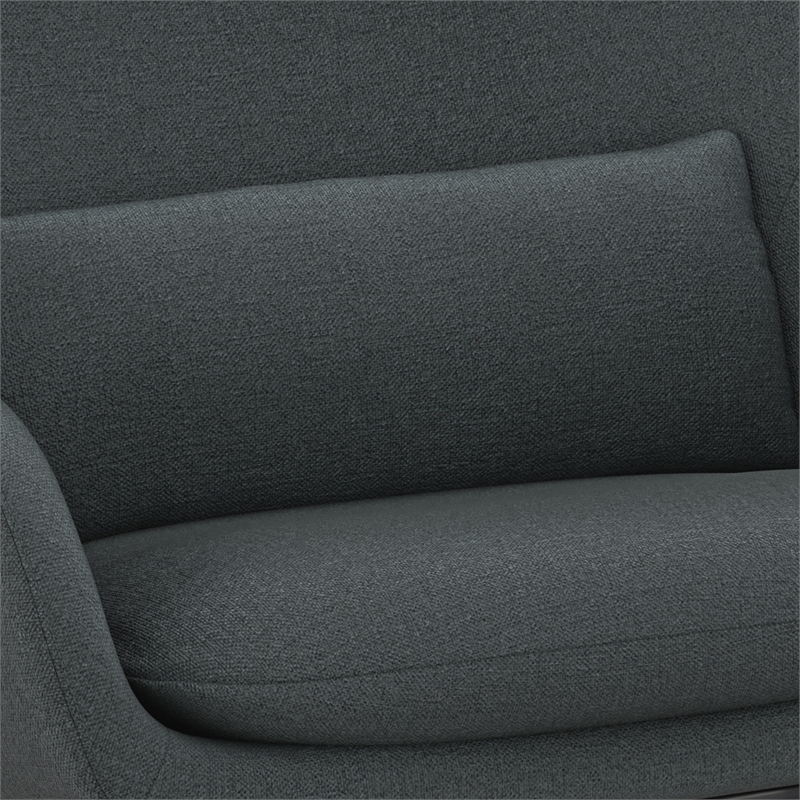Elmont 30 inch Wide Mid Century Modern Accent Chair in Steel Gray Linen fabric