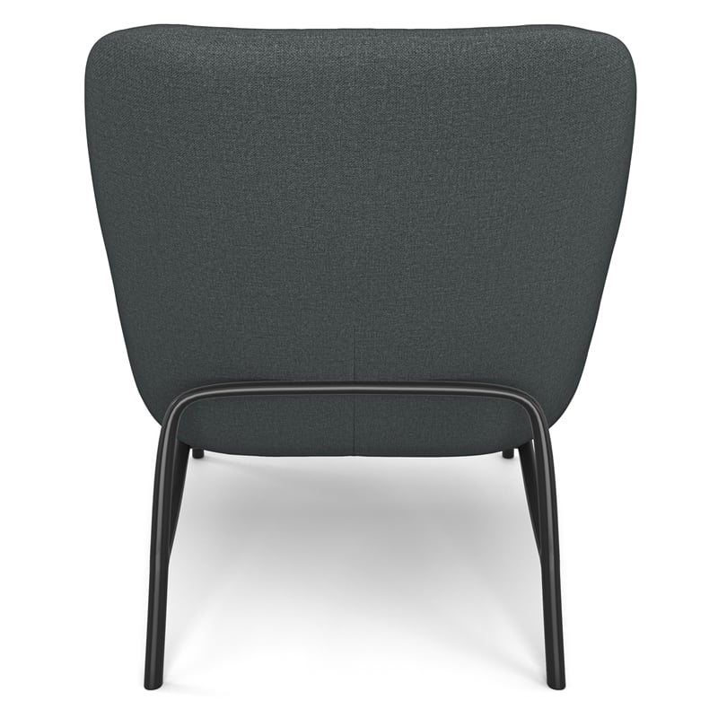 Elmont 30 inch Wide Mid Century Modern Accent Chair in Steel Gray Linen fabric