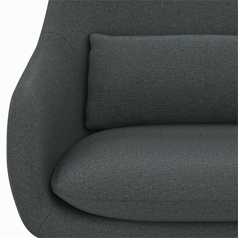 Elmont 30 inch Wide Mid Century Modern Accent Chair in Steel Gray Linen fabric