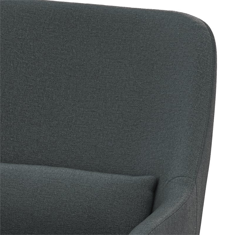 Elmont 30 inch Wide Mid Century Modern Accent Chair in Steel Gray Linen fabric