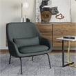 Elmont 30 inch Wide Mid Century Modern Accent Chair in Steel Gray Linen fabric