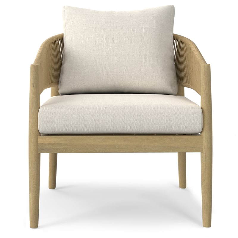 Bayshore Contemporary 4Pcs Outdoor Conversation Set in Natural Polyester Fabric