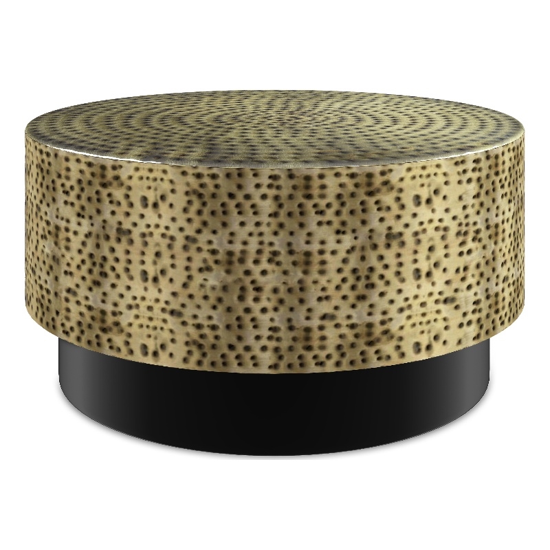 Montrose 30 inch Wide Metal Modern Industrial Coffee Table in Antique Gold/Black & Fully Assembled