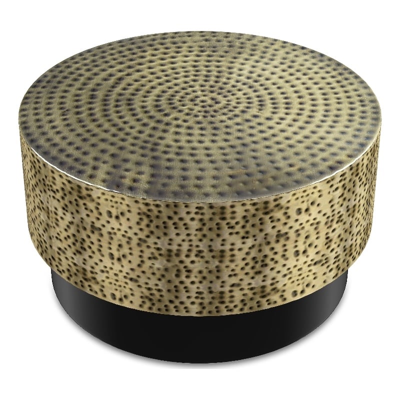 Montrose 30 inch Wide Metal Modern Industrial Coffee Table in Antique Gold/Black & Fully Assembled