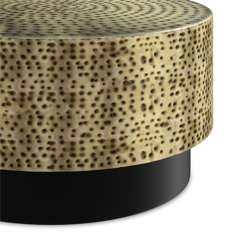Montrose 30 inch Wide Metal Modern Industrial Coffee Table in Antique Gold/Black & Fully Assembled