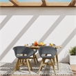 Kona Contemporary 5 Piece Outdoor Dining Set in Pebble Gray