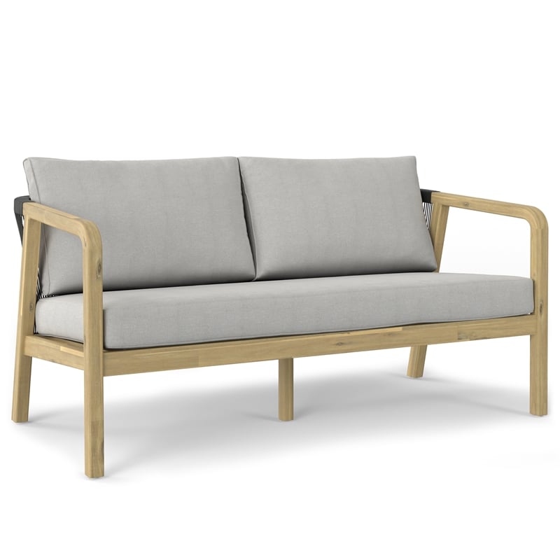 Palmetto Contemporary 4 Piece Outdoor Conversation Set in Gray Polyester Fabric