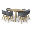 Kona Contemporary 7 Piece Outdoor Dining Set in Pebble Gray
