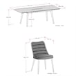 Beachside Contemporary 9 Piece Outdoor Dining Set in Gray