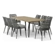 Beachside Contemporary 9 Piece Outdoor Dining Set in Gray
