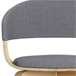 Lowell Modern Bentwood Dining Chair with Light Wood in Gray Polyester linen