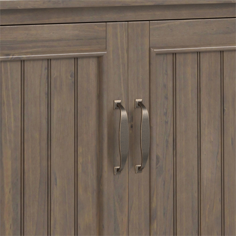 Lev SOLID WOOD 32 inch Wide Contemporary Low Storage Cabinet in Smoky Brown