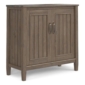 Lev SOLID WOOD 32 inch Wide Contemporary Low Storage Cabinet in Smoky Brown