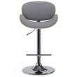 Marana Modern Bentwood Gas Lift Bar Stool with Light wood in Gray Polyester