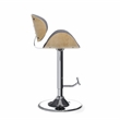 Marana Modern Bentwood Gas Lift Bar Stool with Light wood in Gray Polyester