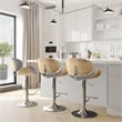 Marana Modern Bentwood Gas Lift Bar Stool with Light wood in Gray Polyester