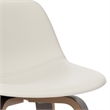 Randolph 28 inch Seat Height Mid Century Modern Bentwood Counter/Bar Height Stool in Cream PU Leather (Set of 2)