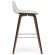 Randolph 28 inch Seat Height Mid Century Modern Bentwood Counter/Bar Height Stool in Cream PU Leather (Set of 2)