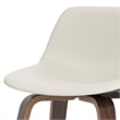 Randolph 28 inch Seat Height Mid Century Modern Bentwood Counter/Bar Height Stool in Cream PU Leather (Set of 2)