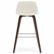 Randolph 28 inch Seat Height Mid Century Modern Bentwood Counter/Bar Height Stool in Cream PU Leather (Set of 2)