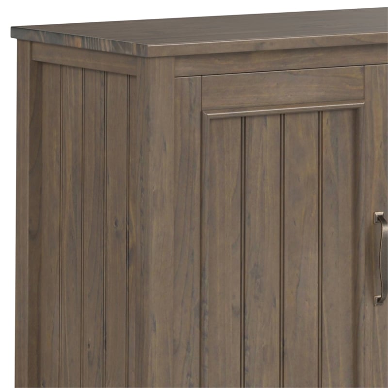 Lev SOLID WOOD 53 inch Wide Contemporary TV Media Stand in Smoky Brown