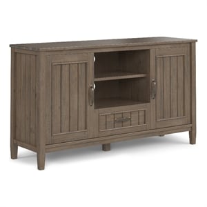 Lev SOLID WOOD 53 inch Wide Contemporary TV Media Stand in Smoky Brown