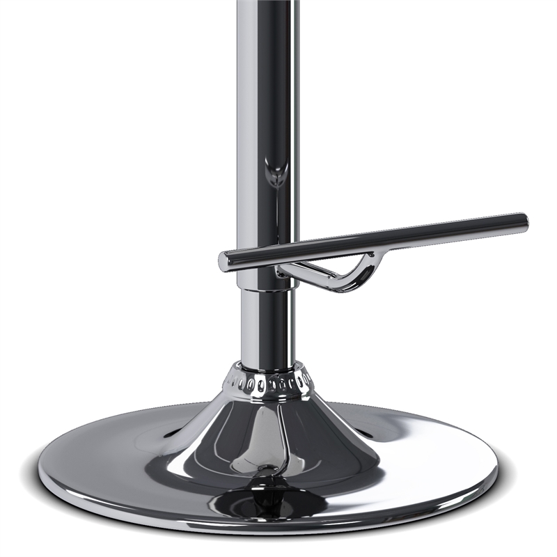 Marana Modern Bentwood Gas Lift Bar Stool with Light wood in Blue Polyester