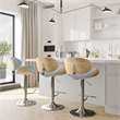 Marana Modern Bentwood Gas Lift Bar Stool with Light wood in Blue Polyester