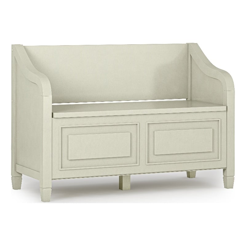 Connaught SOLID WOOD 42 inch Wide Entryway Storage Bench in Antique White