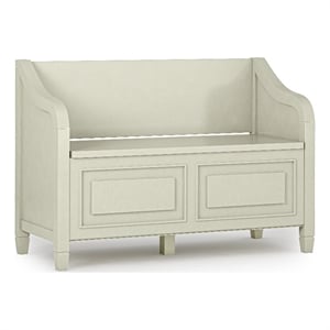 Connaught SOLID WOOD 42 inch Wide Entryway Storage Bench in Antique White