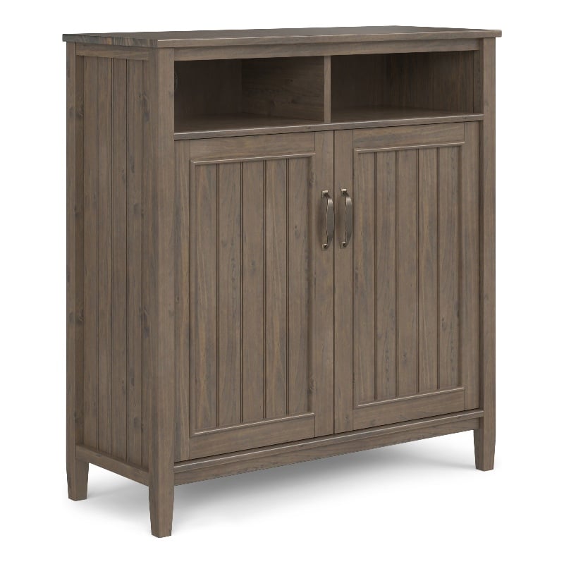 Lev SOLID WOOD 39 inch Wide Contemporary Medium Storage Cabinet in Smoky Brown