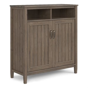 Lev SOLID WOOD 39 inch Wide Contemporary Medium Storage Cabinet in Smoky Brown