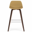 Randolph 28 inch Seat Height Mid Century Modern Bentwood Counter/Bar Height Stool in Dijon Yellow Polyester Linen (Set of 2)