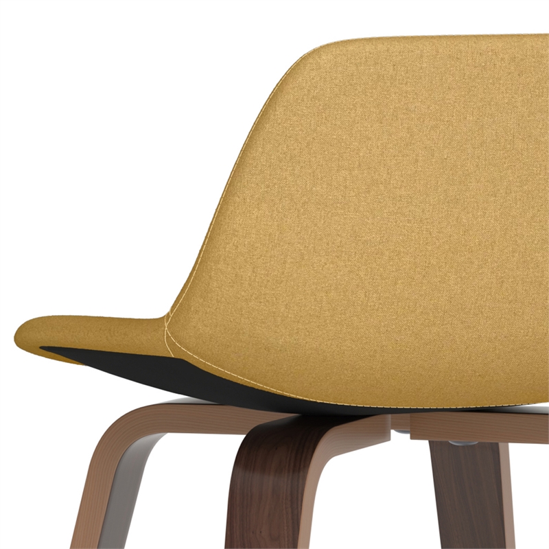 Randolph 28 inch Seat Height Mid Century Modern Bentwood Counter/Bar Height Stool in Dijon Yellow Polyester Linen (Set of 2)