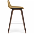 Randolph 28 inch Seat Height Mid Century Modern Bentwood Counter/Bar Height Stool in Dijon Yellow Polyester Linen (Set of 2)