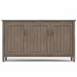 Lev SOLID WOOD 60 inch Wide Contemporary Wide Storage Cabinet in Smoky Brown