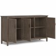 Lev SOLID WOOD 60 inch Wide Contemporary Wide Storage Cabinet in Smoky Brown