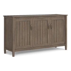 Lev SOLID WOOD 60 inch Wide Contemporary Wide Storage Cabinet in Smoky Brown