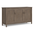 Lev SOLID WOOD 60 inch Wide Contemporary Wide Storage Cabinet in Smoky Brown