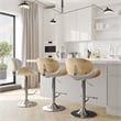 Marana Modern Bentwood Gas Lift Bar Stool with Light wood in Stone Gray