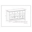Cosmopolitan SOLID WOOD 54 inch Wide Contemporary Sideboard Buffet in White