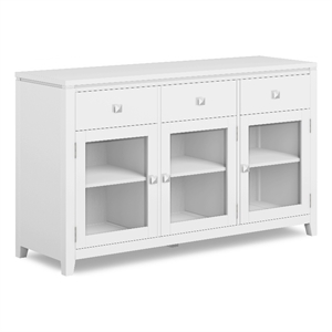 Cosmopolitan SOLID WOOD 54 inch Wide Contemporary Sideboard Buffet in White