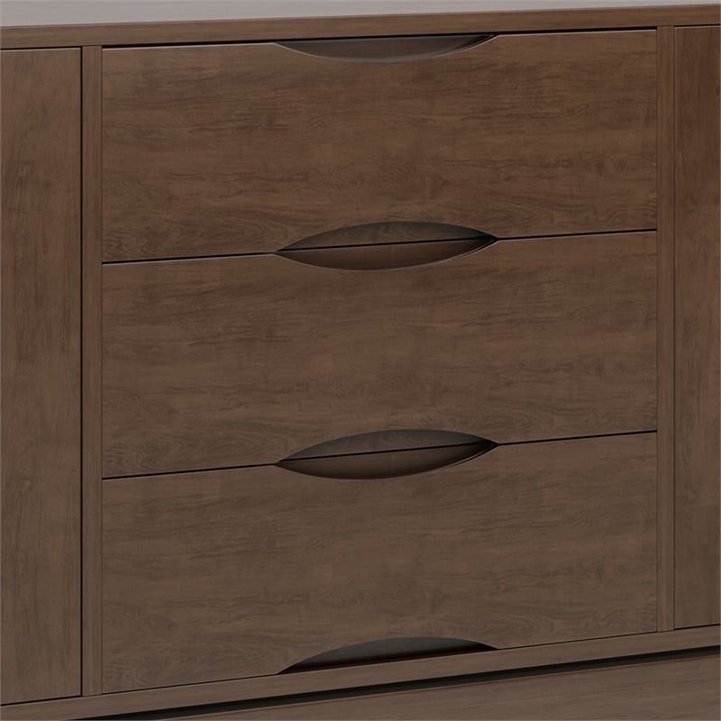 Harper 60 inch Wide Solid Hardwood Mid-Century Sideboard Buffet in Walnut Brown
