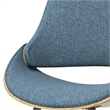 Malden Modern Bentwood Dining Chair with LightWood in Blue Polyester linen