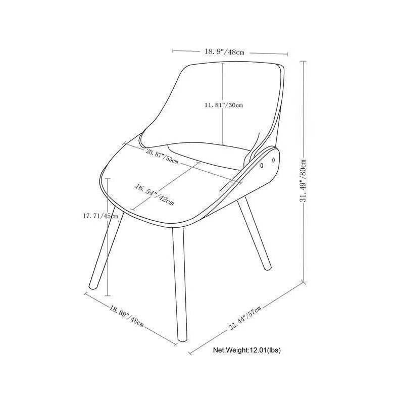 Malden Modern Bentwood Dining Chair with LightWood in Blue Polyester linen