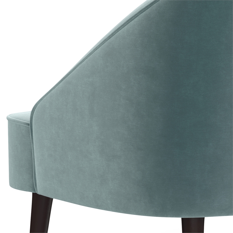 Harrah 29 inch Wide Contemporary Accent Chair in Seafoam Blue Velvet fabric