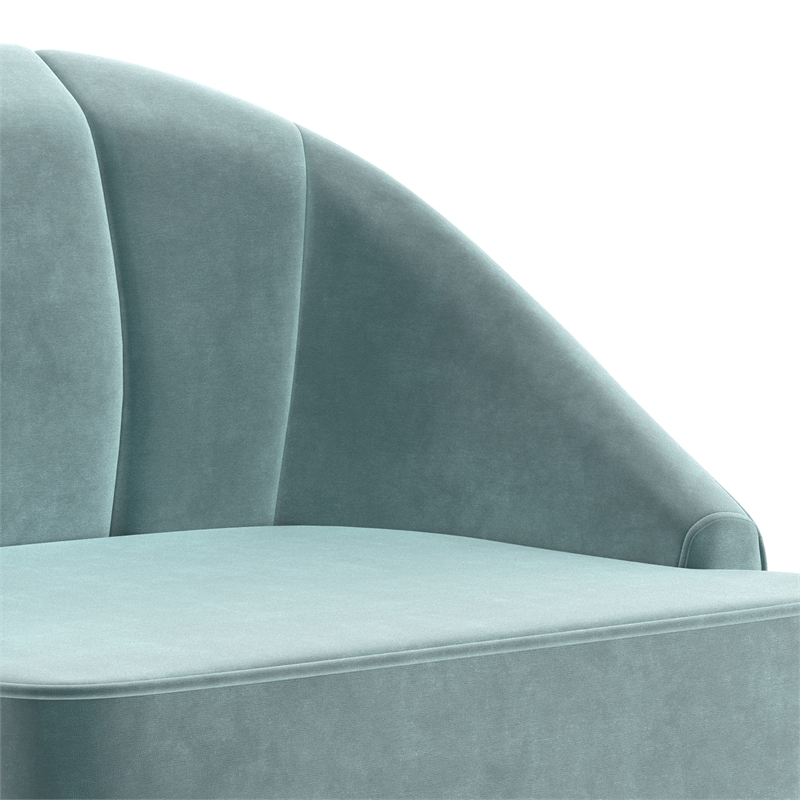 Harrah 29 inch Wide Contemporary Accent Chair in Seafoam Blue Velvet fabric