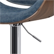 Marana Bentwood Adjustable Swivel Bar Stool Vegan Faux Leather