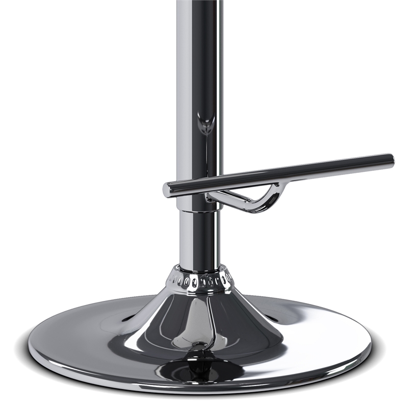 Marana Bentwood Adjustable Swivel Bar Stool Vegan Faux Leather